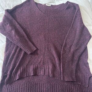 LA MIEL Women's Burgundy V-Neck Sweater